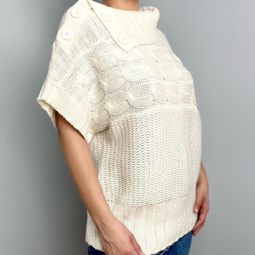 Y2K Cream Short Sleeve Sweater - Picture 12 of 15
